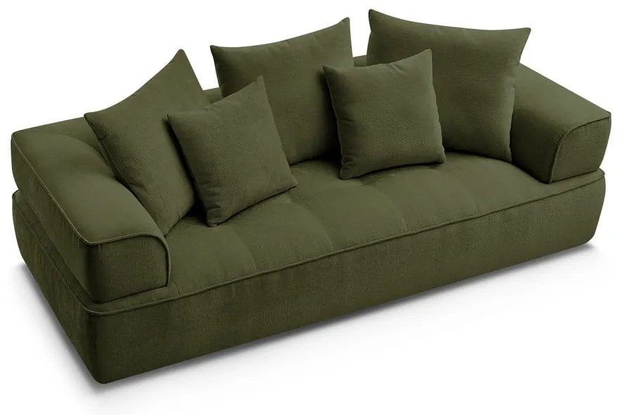 Canapea verde cu tapițerie din chenille 237 cm Whesley – Bobochic Paris