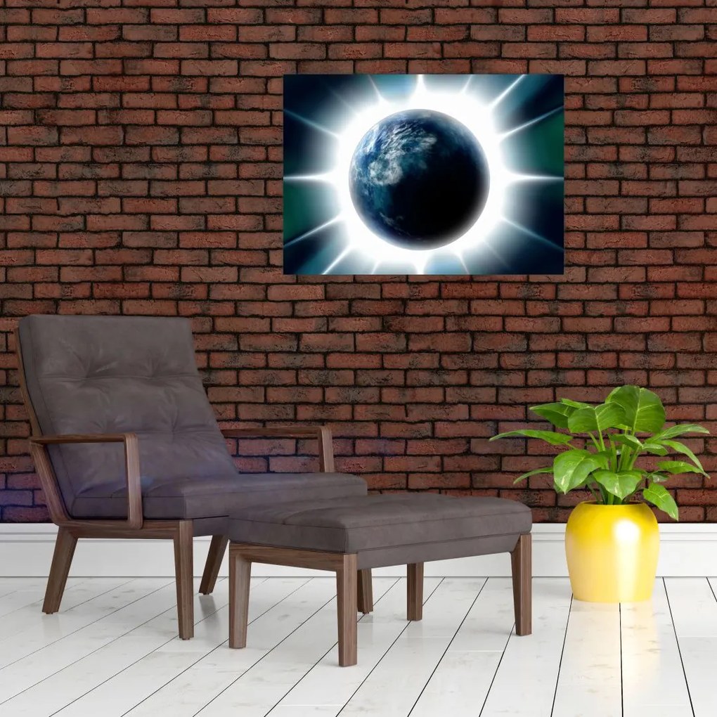 Tablou cu planeta iluminată (70x50 cm)