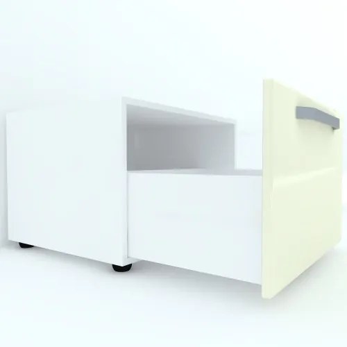 Armonia Comoda alba cu 1 sertar cu maner front MDF Vanilie