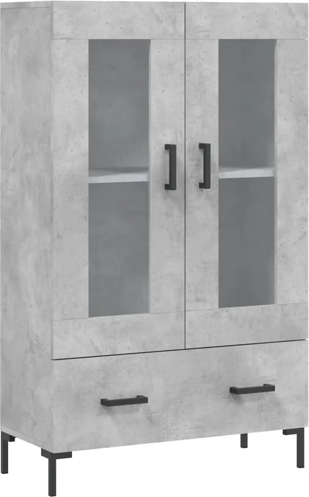 vidaXL Dulap înalt, gri beton, 69,5x31x115 cm, lemn prelucrat