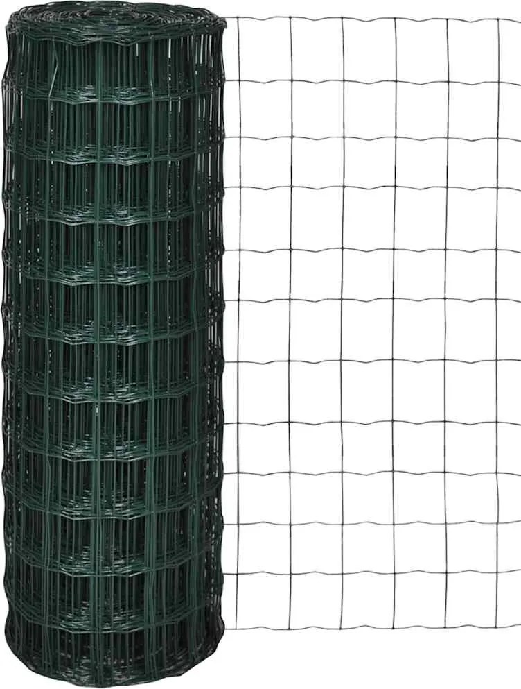 vidaXL Euro gard, verde, 25 x 1,2 m, oțel