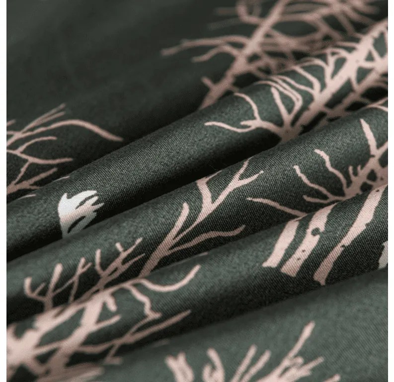 Lenjerie de pat din microfibra OAK DEER verde inchis Dimensiune lenjerie de pat: 70 x 90 cm | 140 x 200 cm