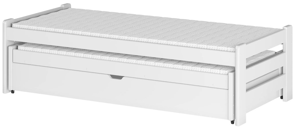 Pat pentru copii 90 x 200 cm ANISSA (cu somieră și sp. depozitare) (Alb). Promo -10%. 1013117
