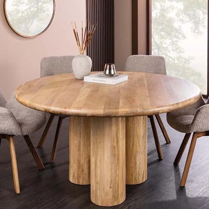 Masa rotunda ART DECO 140cm lemn masiv de mango natural