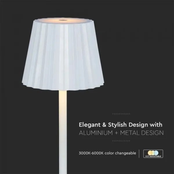 Lampă de birou LED reglabilă, reîncărcabilă, 4W, 5V, 3000-6000K, 1800 mAh, albă