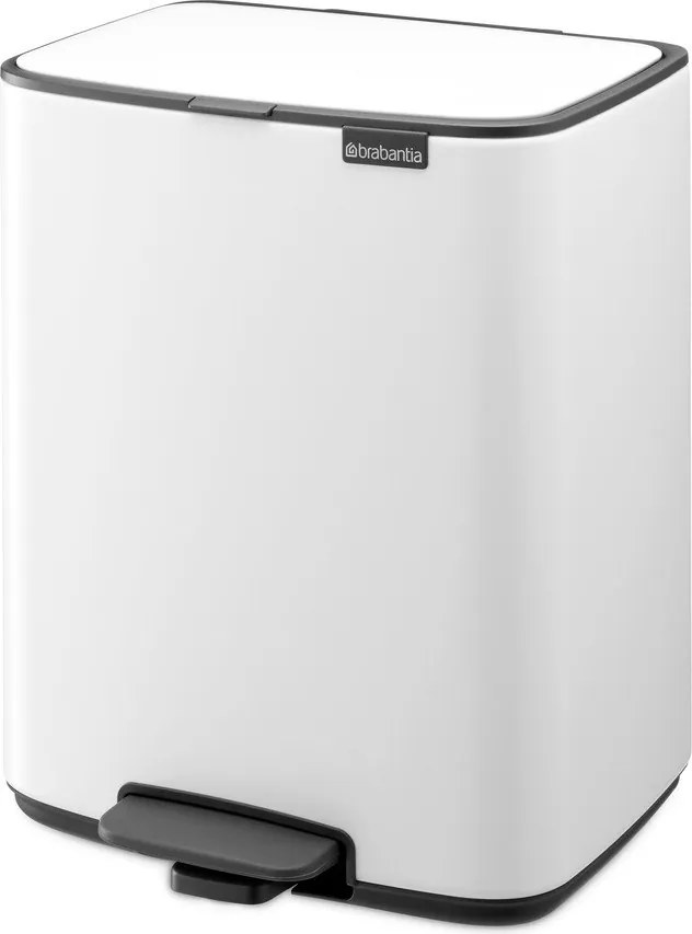 Coș de gunoi alb cu pedală din oțel 12 l Bo – Brabantia