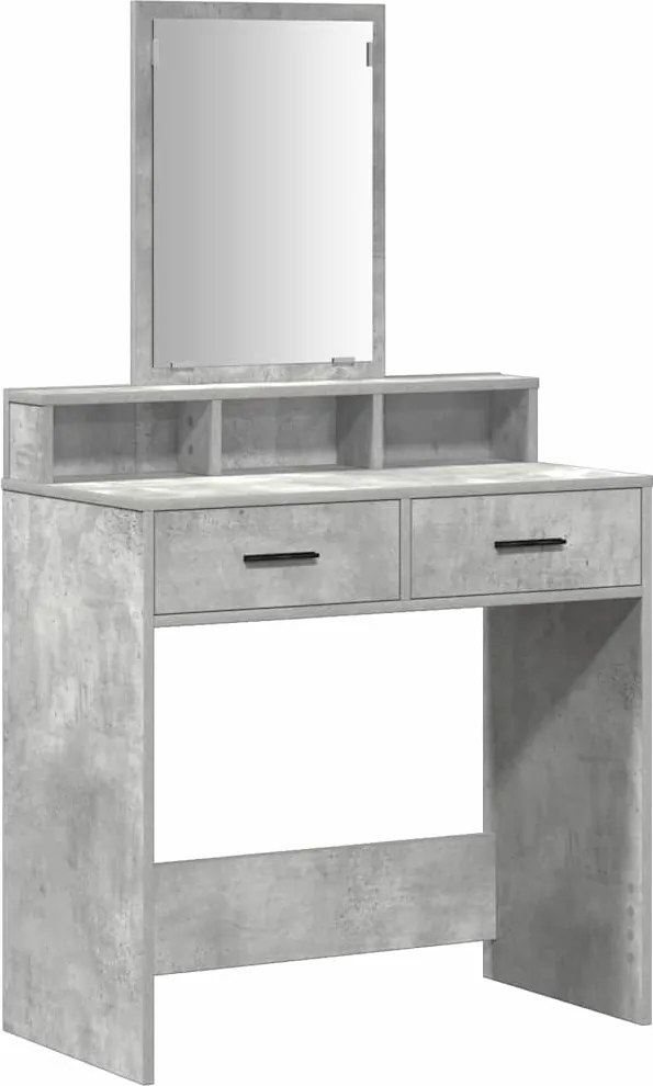 vidaXL Masă de Machiaj Gri din beton 79 x 41 x 140 cm Lemn compozit