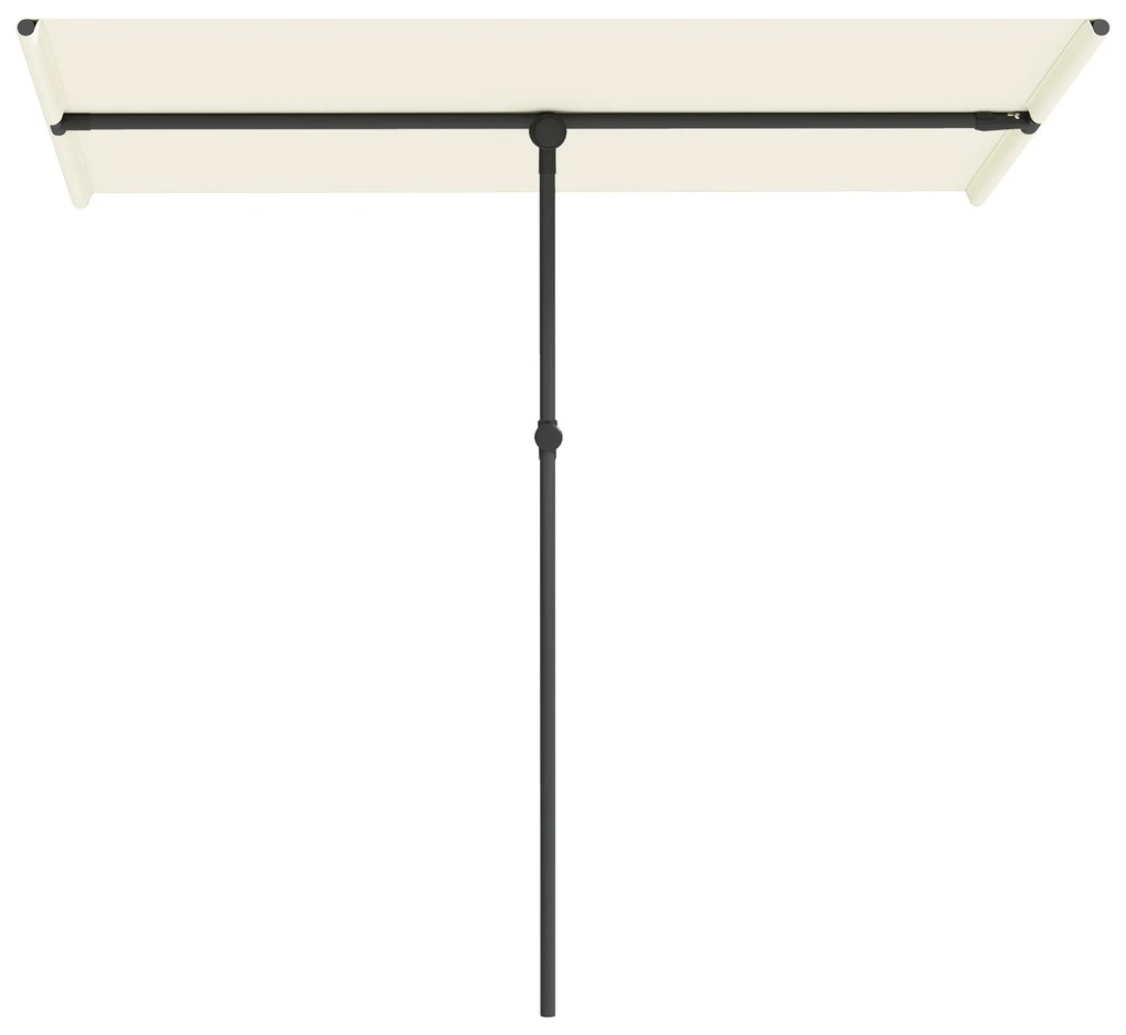 Outsunny Umbrelă de soare 180 de grade rotativă, înălțime reglabilă, umbrelă de grădină cu stâlp de aluminiu 150x205 cm Bej | Aosom Romania