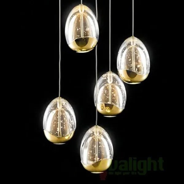 Lustra LED dimabila cu 5 pendule ROCIO, auriu SV-783529