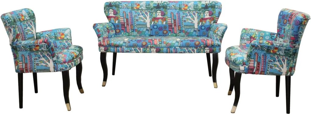 Fotoliu cocktail Relax Homs textil albastru