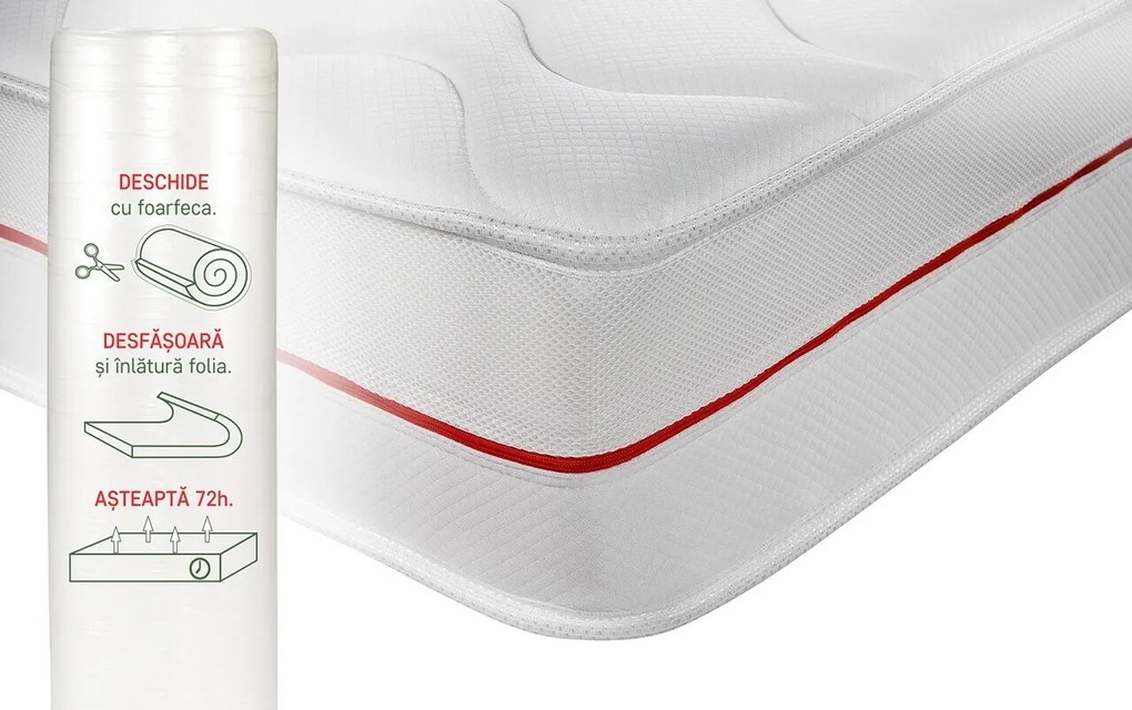 Saltea Super Ortopedica Red Line 160x200 cm, 7 zone de confort, 14+2 Memory