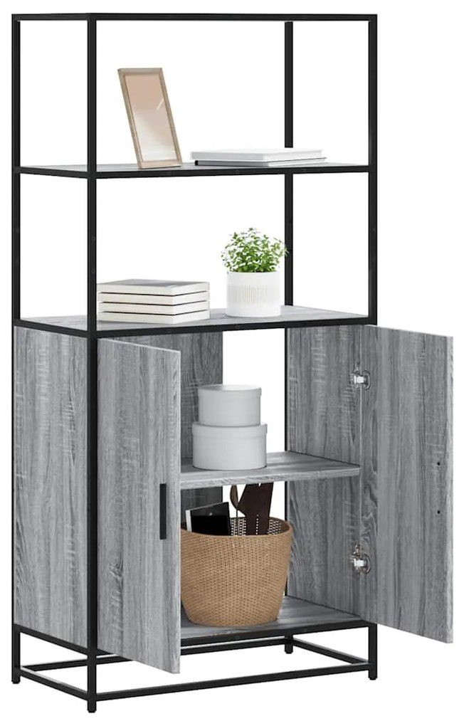 vidaXL Dulap nalt gri Sonoma 68x35x139 cm lemn prelucrat
