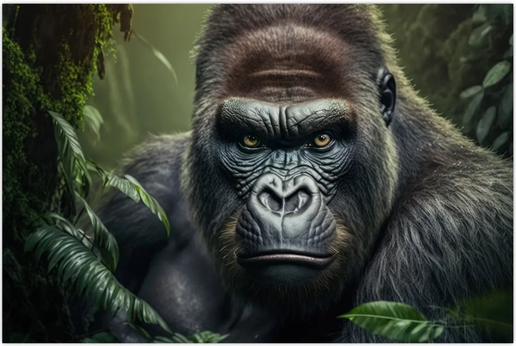 Tablou - Portret de gorilă (90x60 cm)