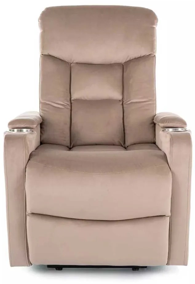Scaun reclinabil Berville Velvet, bej