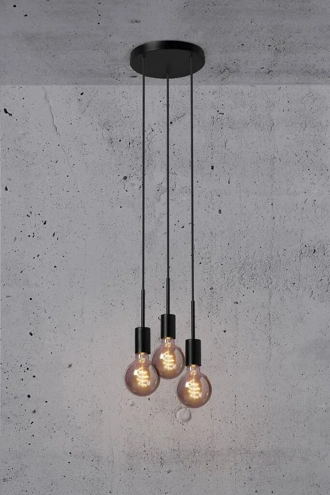 Lustra cu 3 pendule design modern PACO negru 2112063003 NL