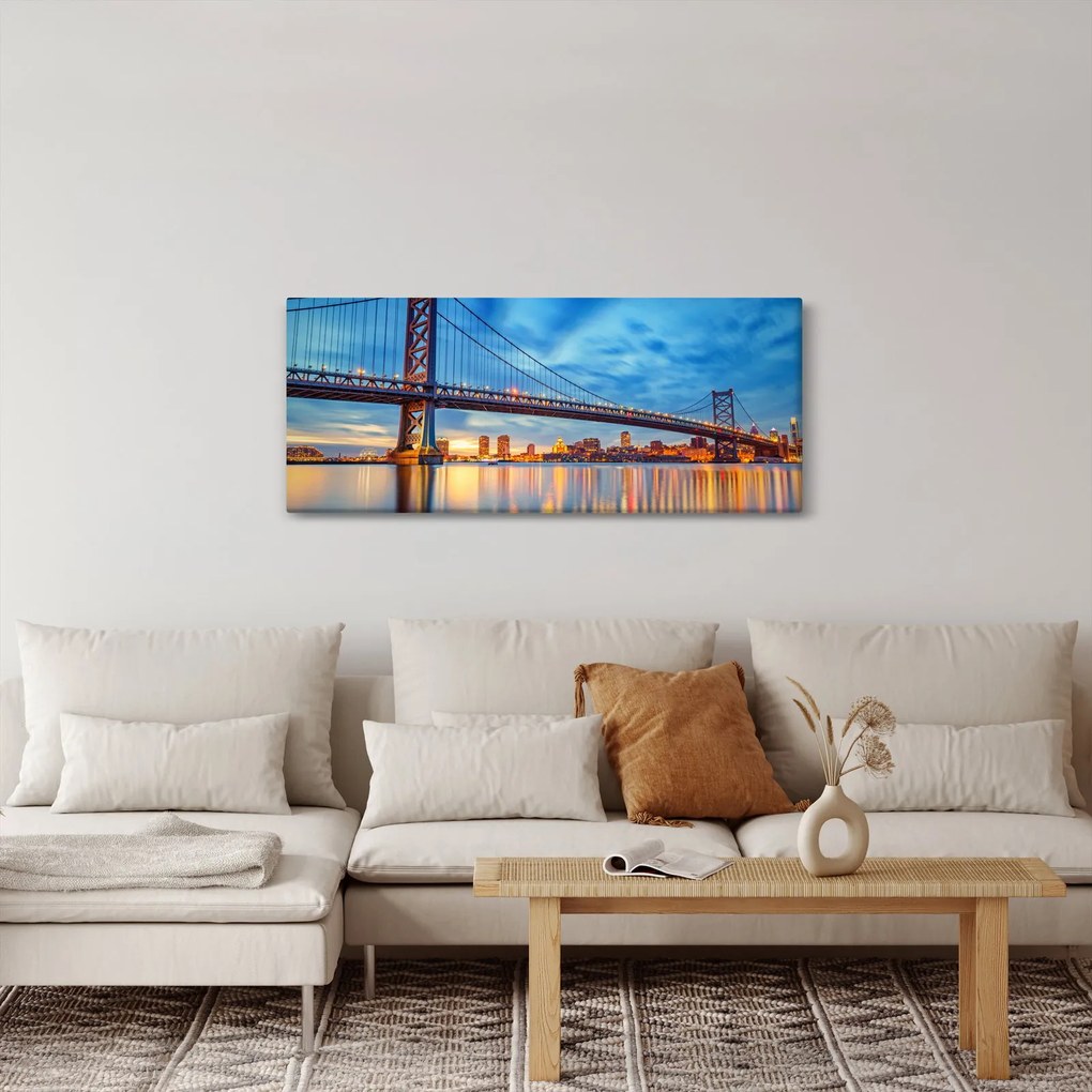 Tablou - Podul Benjamin Franklin, Philadelphia (120x50 cm)