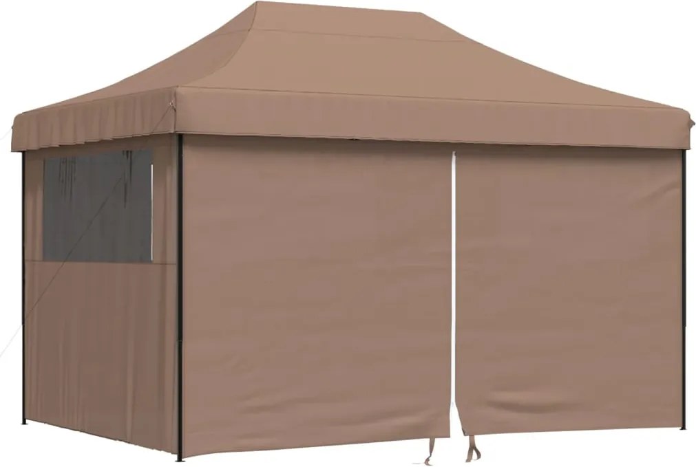 vidaXL Cort pliabil pentru petreceri cu 4 pereți laterali, maro