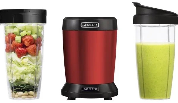 Sencor Nutri mixér 1000W, 230V, roșu, pentru smoothie-uri