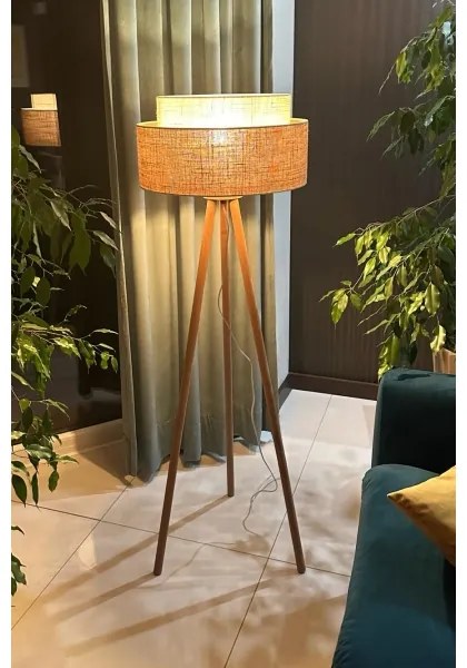Lampadar YUTE Duolla BOHO 1xE27/15W/230V d. 45 cm maro/crem