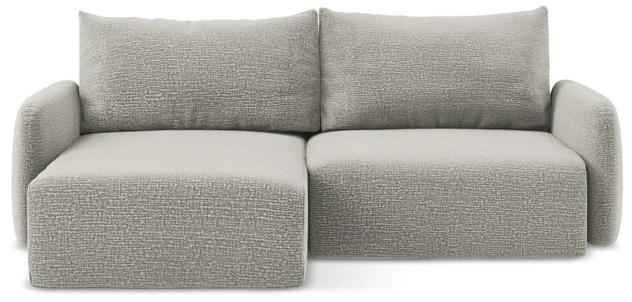 Colțar gri deschis extensibil/cu spațiu de depozitare (cu colț pe partea stângă) Kalena – Makamii