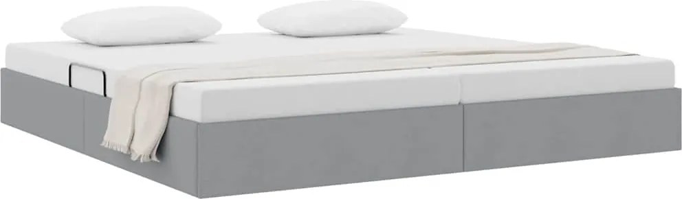 vidaXL Pat cu storage cu headboard Gri deschis 200 x 200 cm țesătură