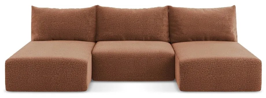 Colțar cărămiziu extensibil/cu spațiu de depozitare Kalena – Makamii