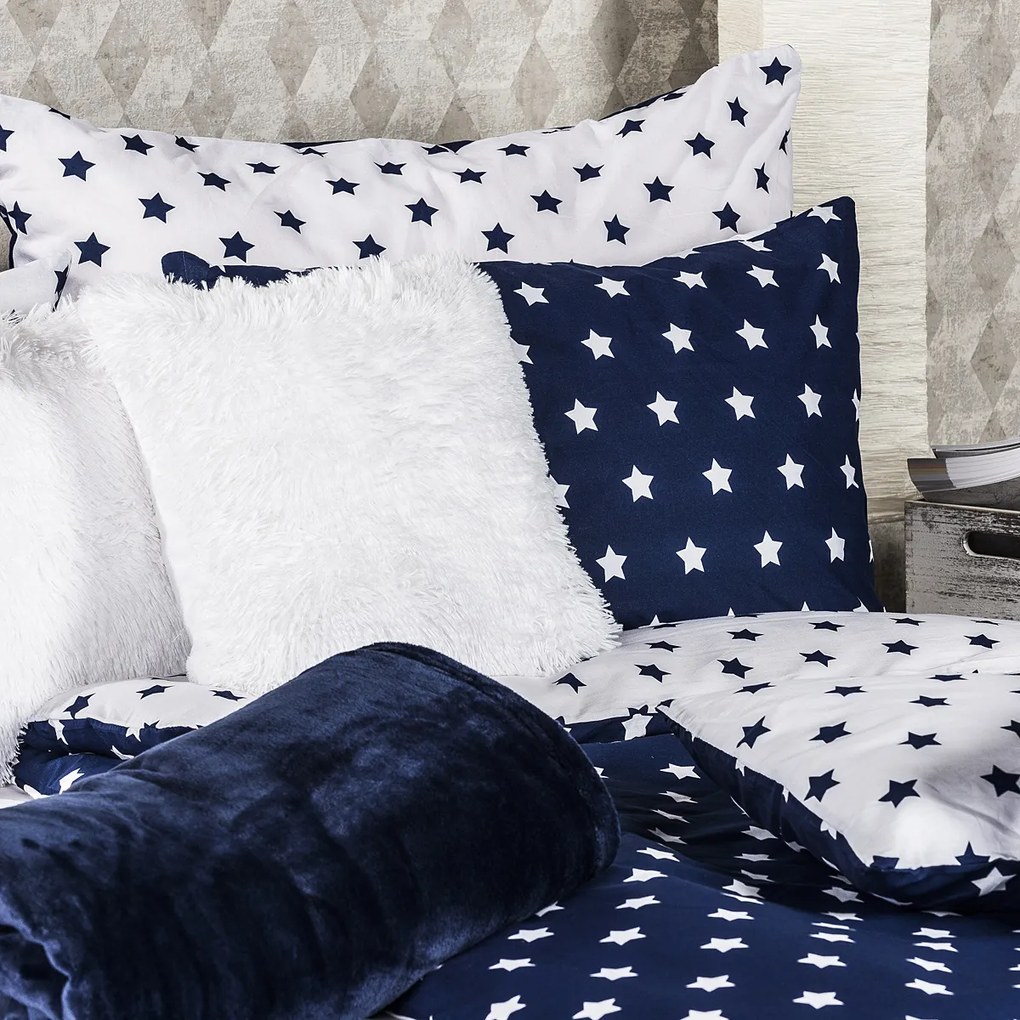 Lenjerie pat 1 pers. 4Home Stars Navy blue, 140 x 220 cm, 70 x 90 cm