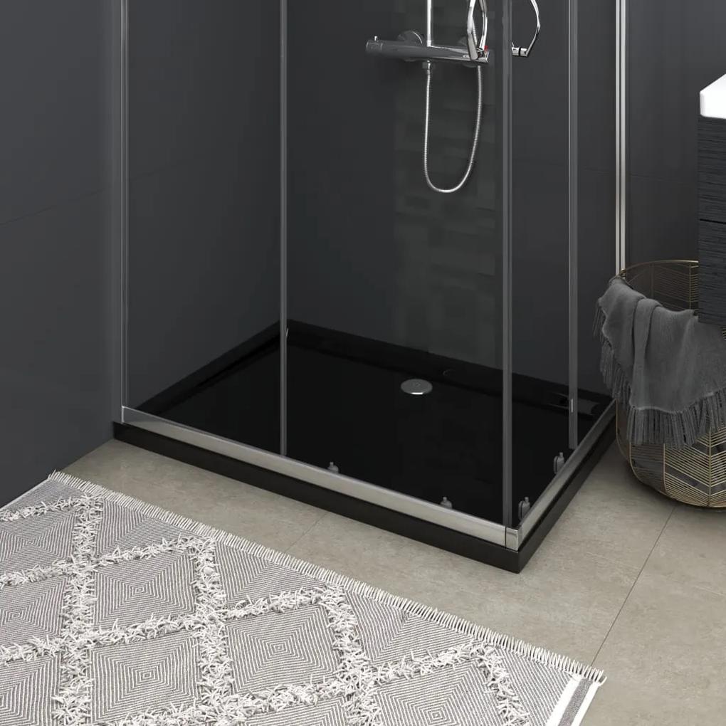 148915 vidaXL Cădiță de duș dreptunghiulară din ABS, negru, 70x100 cm