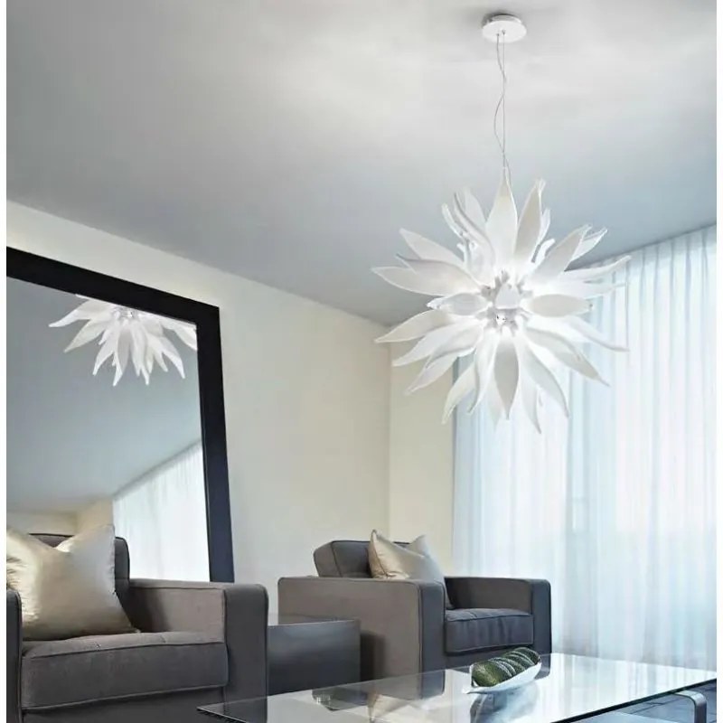 Lustra suspendata design modern LEAVES SP8 BIANCO 111957