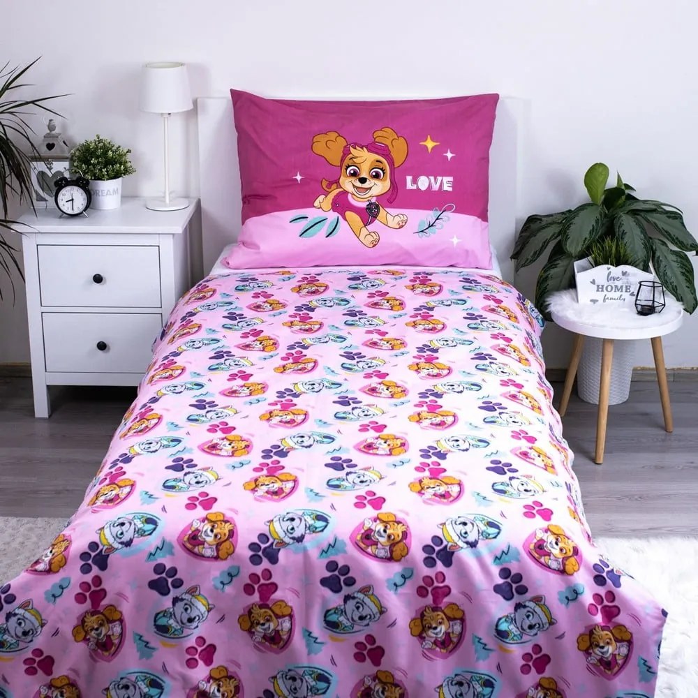 Lenjerie de pat pentru copii din microfibră pentru pat de o persoană 140x200 cm Paw Patrol – Jerry Fabrics