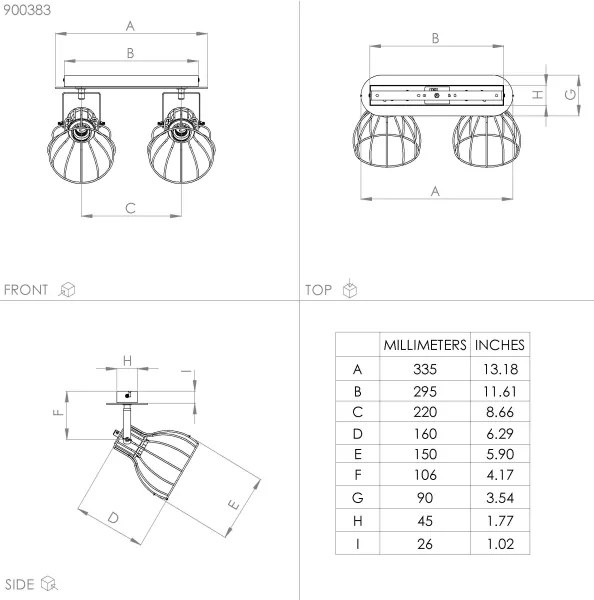 Spot SAMBATELLO 2xE27/40W/230V Eglo 900383