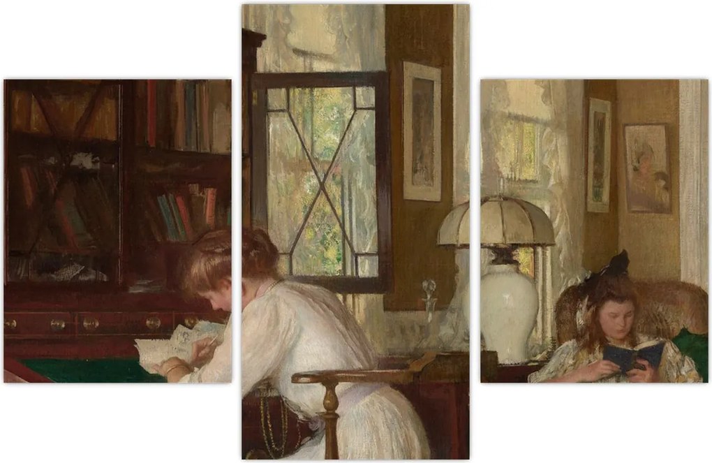 Tablou - Edmund Tarbell, Josephine and Mercie, reproducere (90x60 cm)