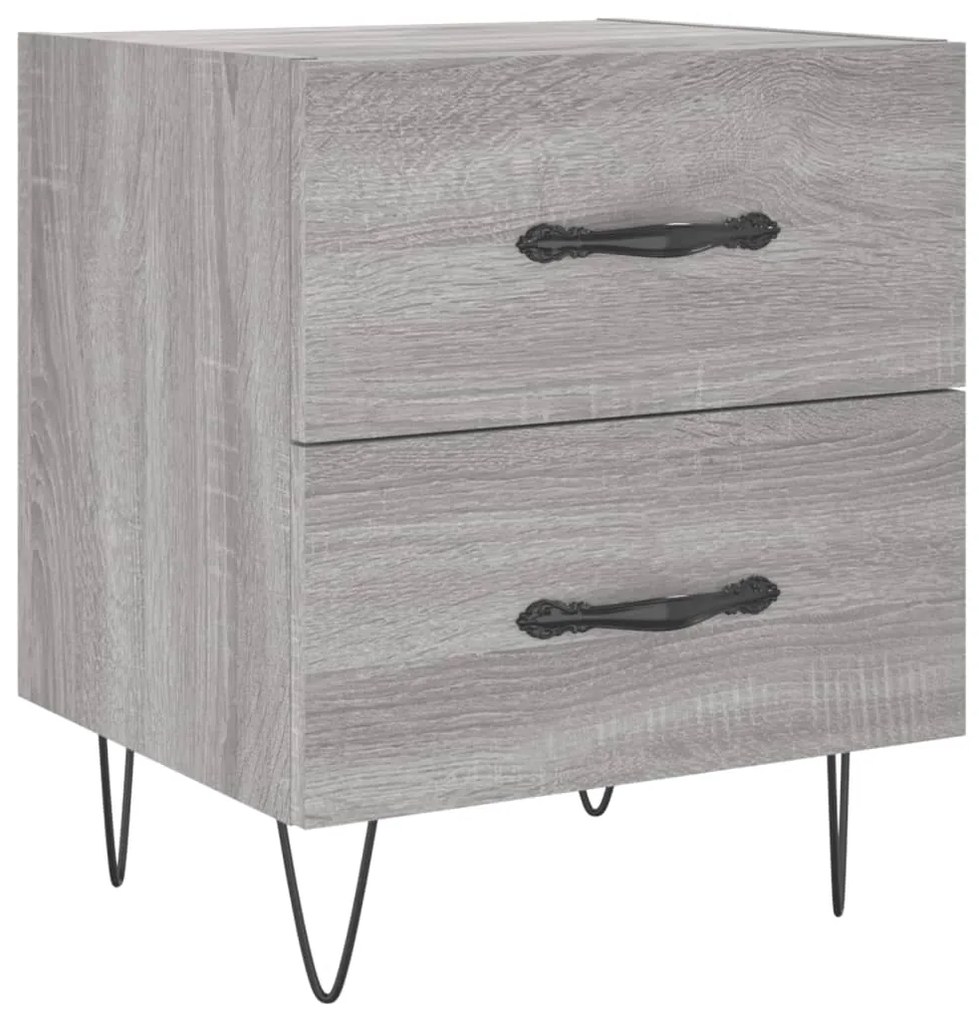827304 vidaXL Noptieră, gri sonoma, 40x35x47,5 cm, lemn compozit