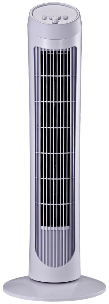 HOMCOM Ventilator Turn Oscilant cu 3 viteze, Ventilator Piedestal din Plastic ABS, 27x27x75 cm, Negru | Aosom Romania