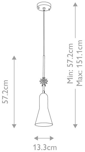 Lustră pe cablu Elstead ETOILE-P-S-AB ETOILE 1xE27/60W/230V d. 13,3 cm auriu
