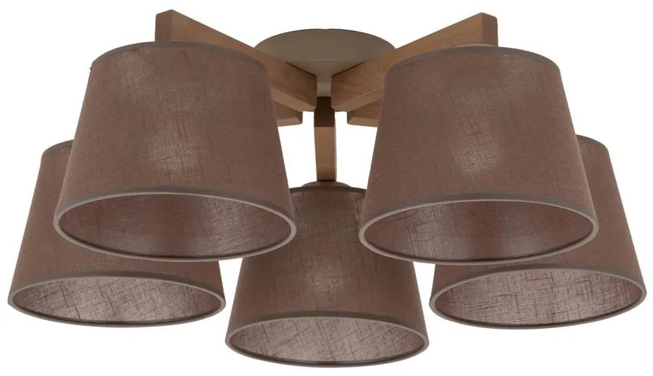 Brilagi - Lustră de tavan aplicată LATTE SABIA 5xE27/15W/230V pin/maro