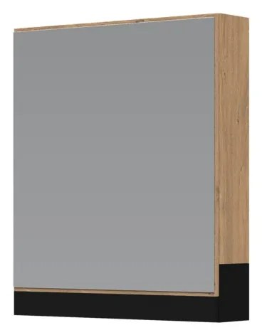 Dulap cu oglindă suspendat Stokes 60 cm, argint / stejar auriu
