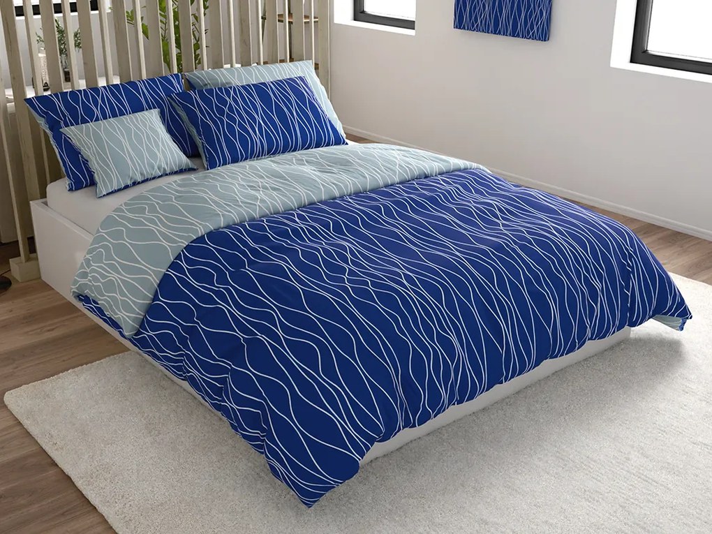 Lenjerie de pat din microfibra LIORA albastru Dimensiune lenjerie de pat: 70 x 90 cm | 140 x 220 cm