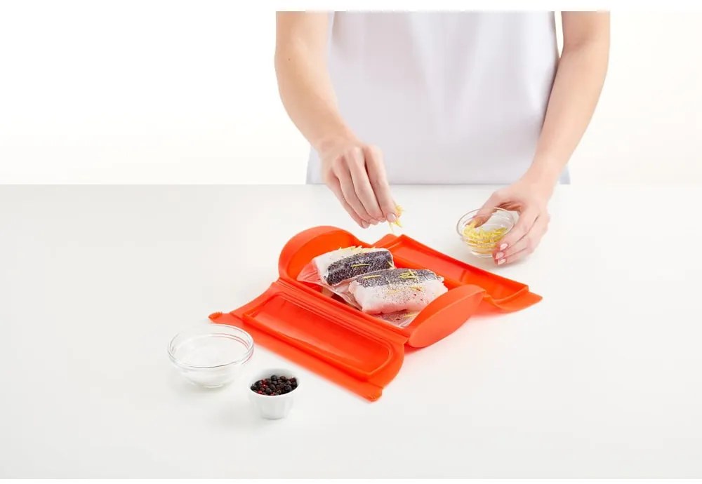 Recipient din silicon pentru gătire la aburi – Lékué