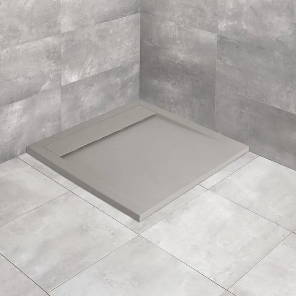 Cadita dus compozit patrata Radaway Teos C 90x90 cm gri-cemento