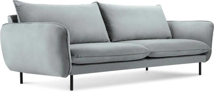Canapea țesătură catifea Cosmopolitan Design Vienna, 230 cm, gri deschis