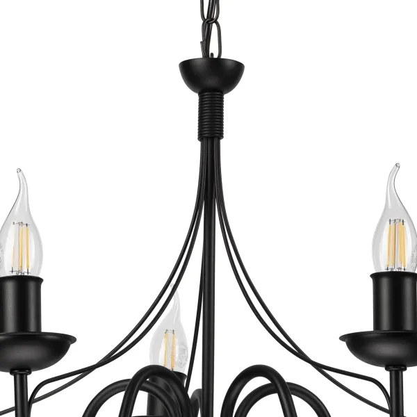 Lustră pe lanț DONATO 5xE14/40W/230V negru