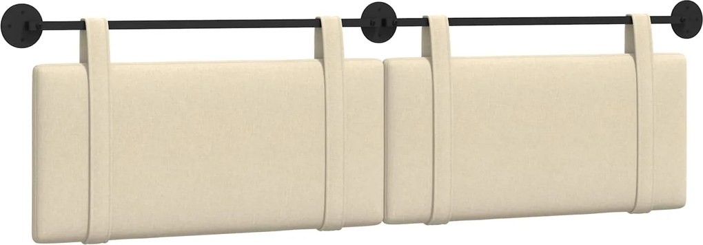 vidaXL Cap de pat suspendat Pe perete Crem 190 x 55 x 5 cm țesătură