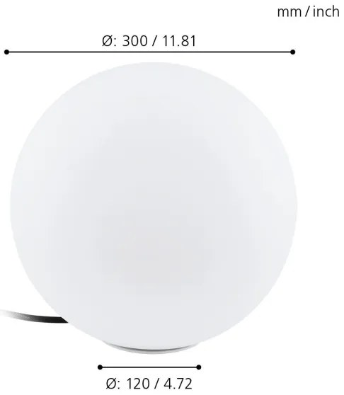 Eglo 98105 - Lampă LED RGBW exterior MONTEROLO-C 1x9W/230V IP65 Ø300