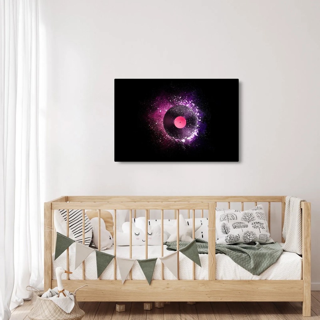 Tablou - Disc de vinil roz-violet (90x60 cm)