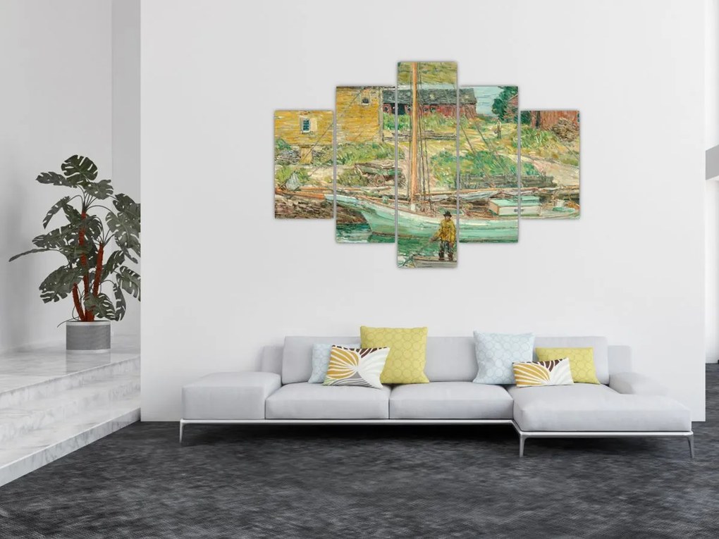 Tablou - Childe Hassam, Oyster Sloop, Cos Cob, reproducere (150x105 cm)