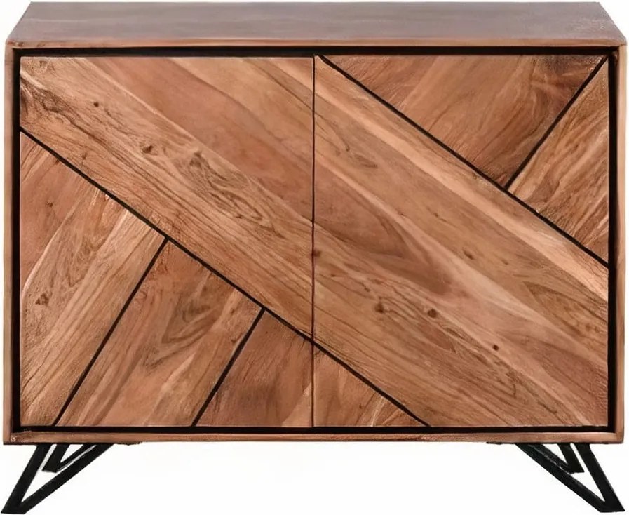 Dulap în culoare naturală din lemn de acacia 120x78x40 cm Ambala – Interia Home &amp; Living