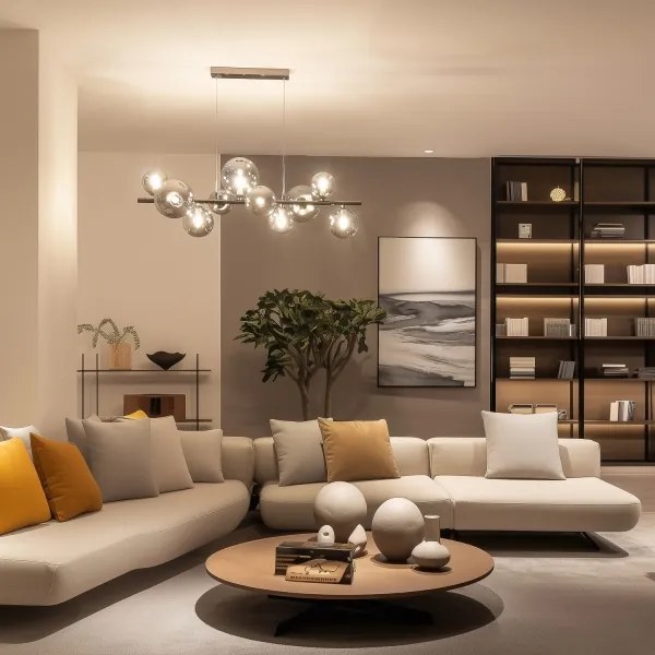 Brilagi - Lustru LED pe cablu MILLA, 10 x G9, 3W, 230V, crom-negru / sticlă fumurie