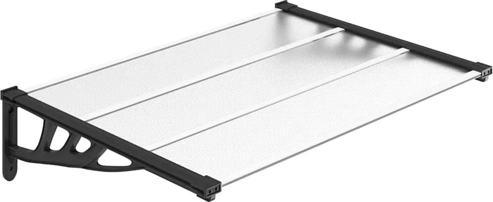vidaXL Copertină de ușă, negru și transparent, 122x90 cm, policarbonat
