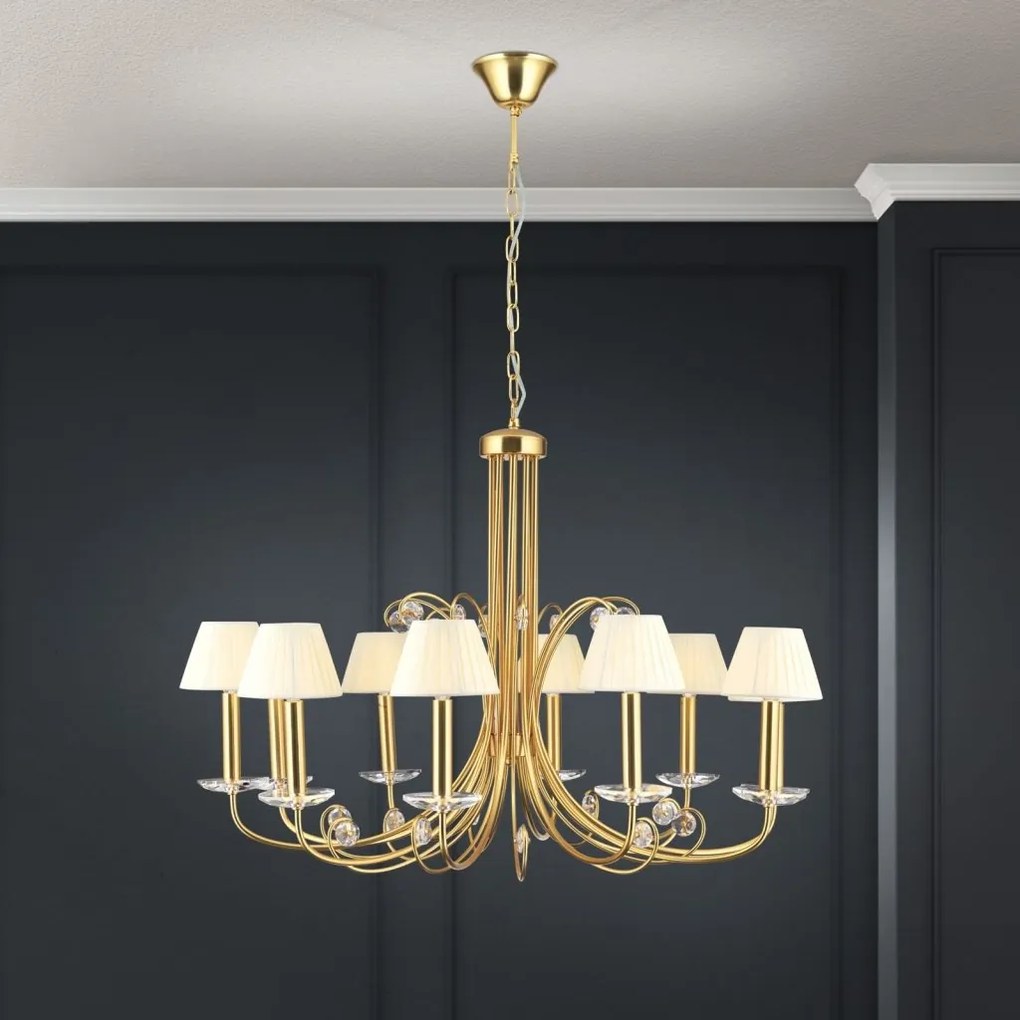 Candelabru stil clasic cu cristal K9 ARIANE 10L auriu